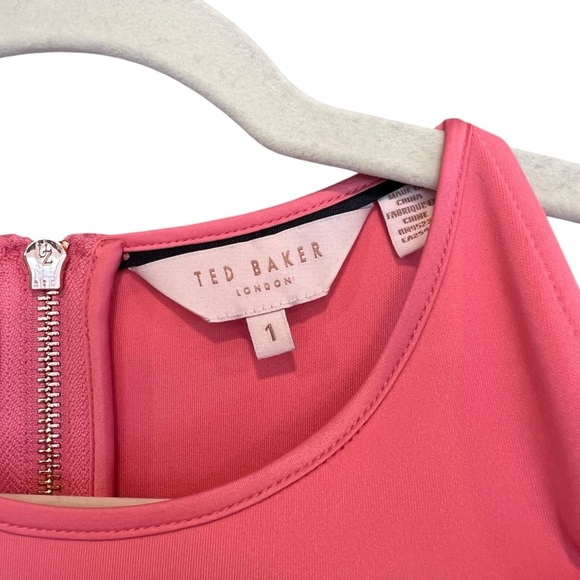 Ted Baker Aurella Mississippi Pattern Skater Dress Pink Navy Multi Ted 1 US 4 - Picture 3 of 6